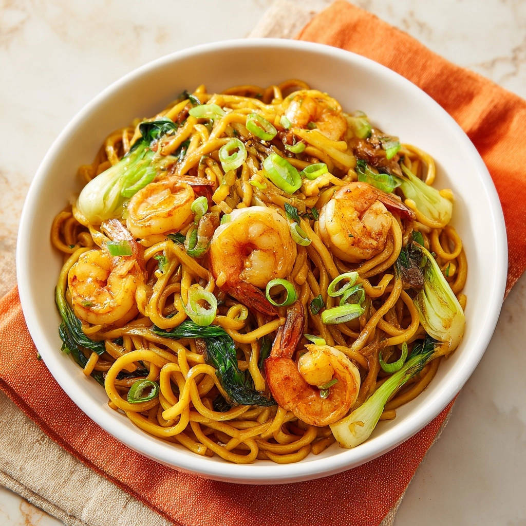 Blitzschnelle Garnelen-Nudeln mit Pak Choi