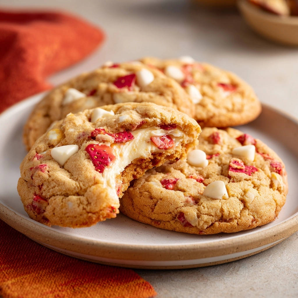 Saftige Erdbeer-Frischkäse-Kekse mit Weißer Schokolade