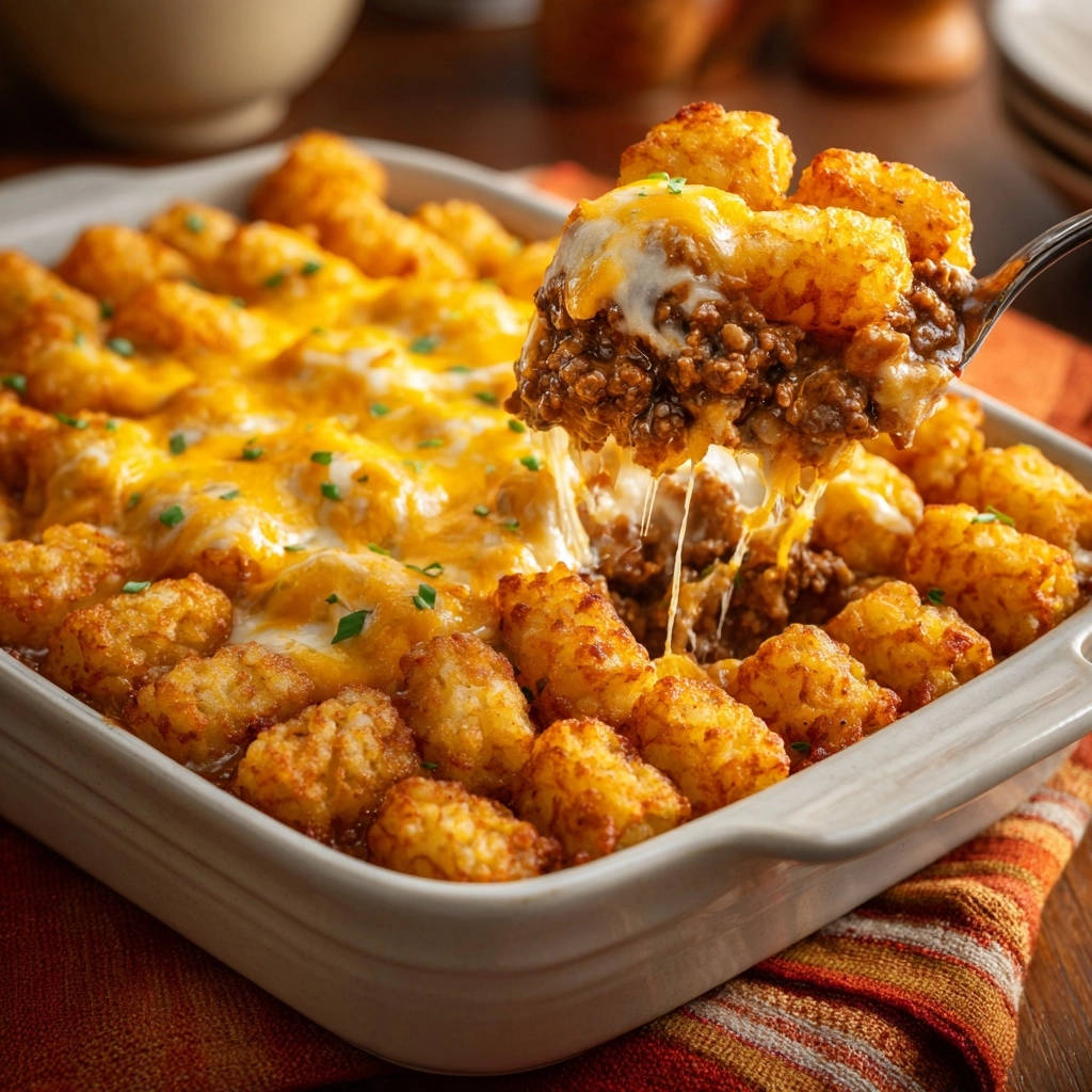 Herzhafter Hackfleisch-Tots-Auflauf