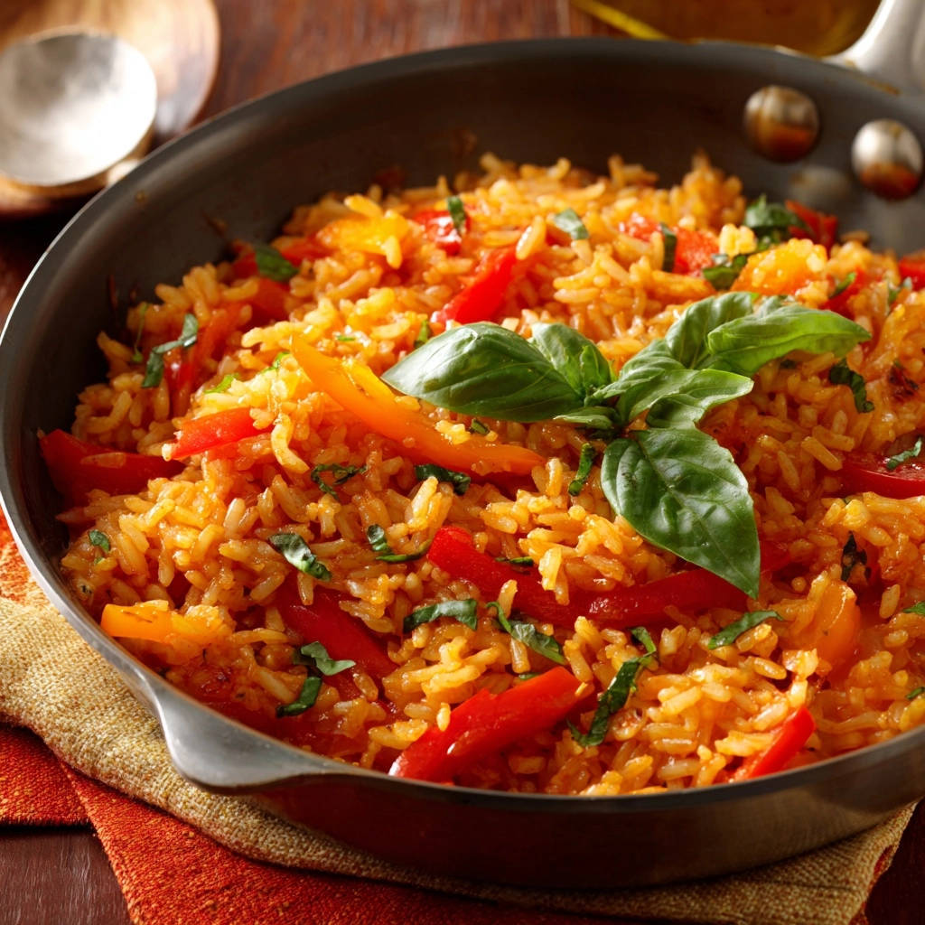 Sonnige Paprika-Reis-Pfanne