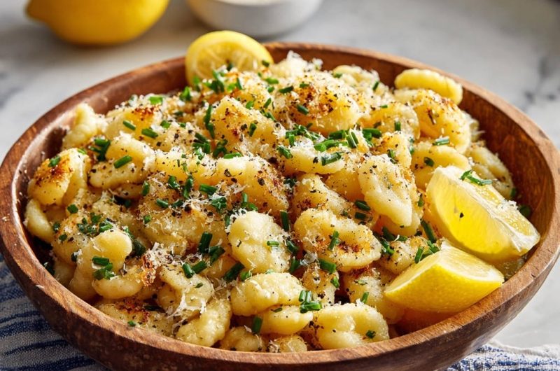 Goldbraune Gnocchi mit Zitrone und Parmesan