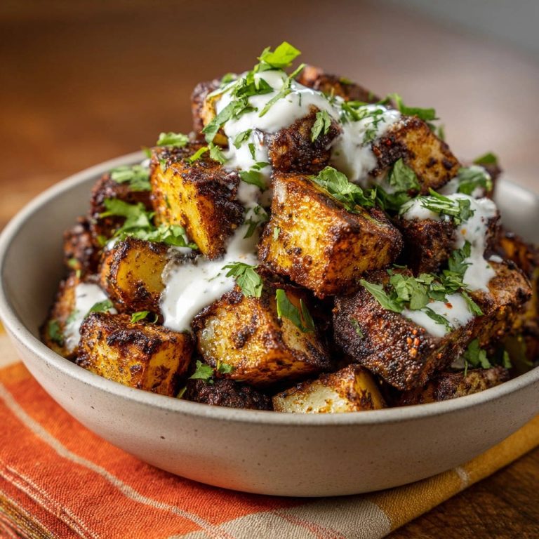 Knusprige Gewürzkartoffeln mit Joghurt-Kräuter-Dipp: Das Knusperwunder