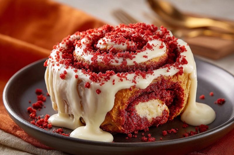 Saftige Red Velvet Rolls mit Cream Cheese Füllung
