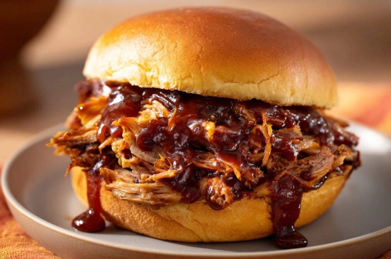 Saftiges Pulled Beef Sandwich