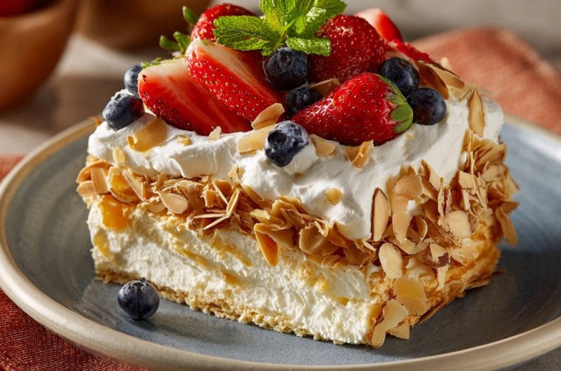 Sommerliche Blätterteig-Beeren-Schnitte