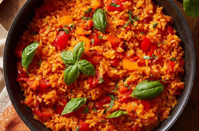 Sonnige Paprika-Reis-Pfanne