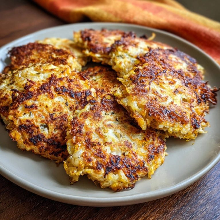 Knusprige Kartoffelpuffer, serviert auf einem Teller, zeigen eine nahaufnahme von goldbraunen, gebratenen Kartoffelpuffern mit knuspriger Textur.