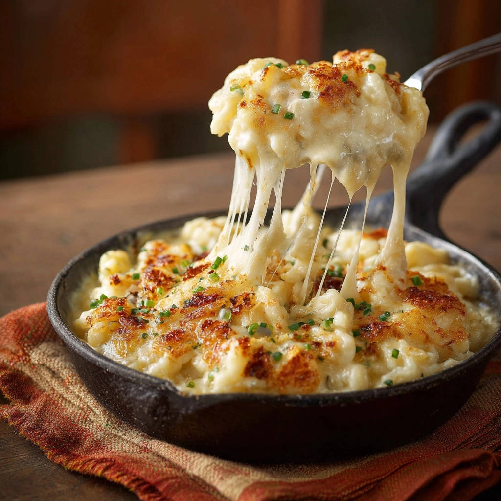 Cremige Ofen-Spätzle mit knusprigen Röstzwiebeln