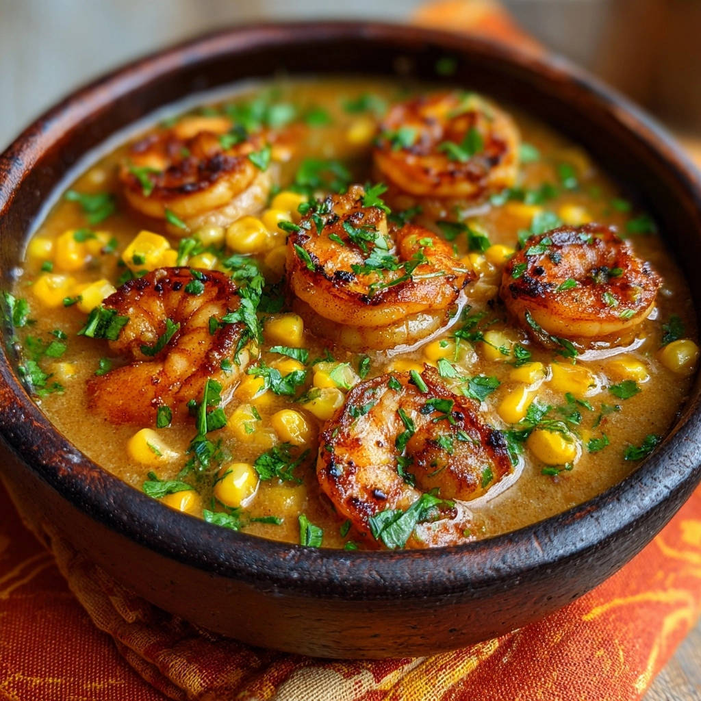 Cremiger Garnelen-Mais-Topf