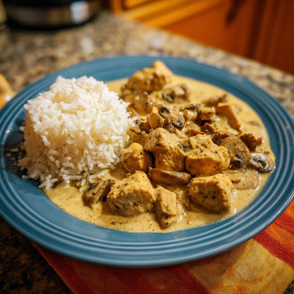 Cremiges Hähnchen-Pilz-Ragout