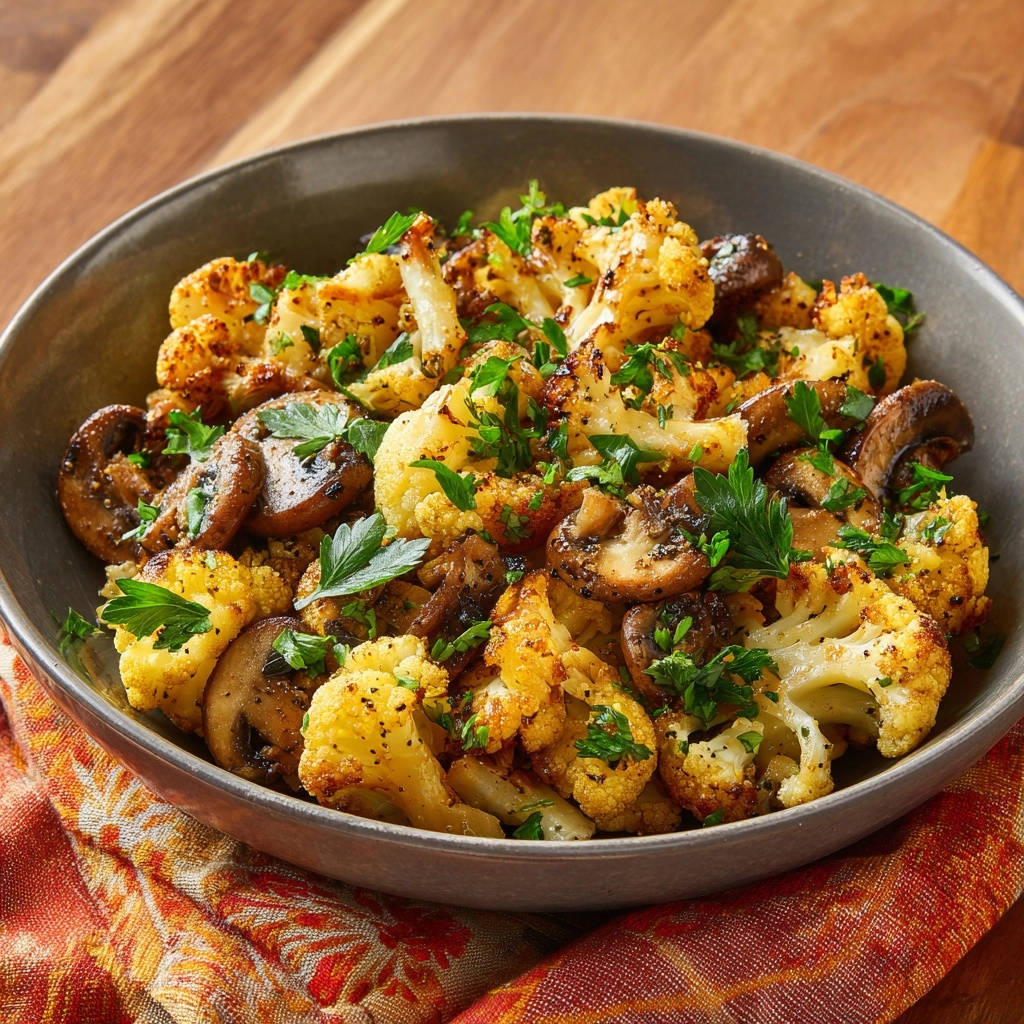 Röstaroma-Blumenkohl & Pilze vom Blech