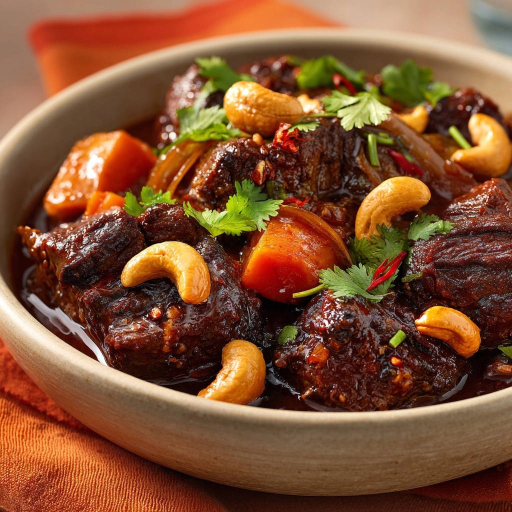 Zart geschmortes Rindfleisch nach asiatischer Art