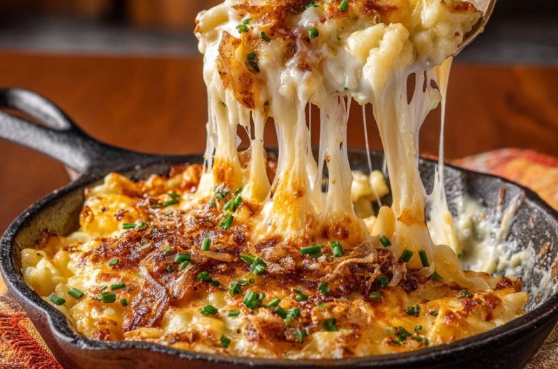 Cremige Ofen-Spätzle mit knusprigen Röstzwiebeln