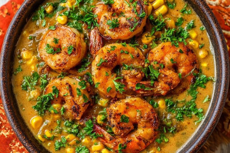 Cremiger Garnelen-Mais-Topf