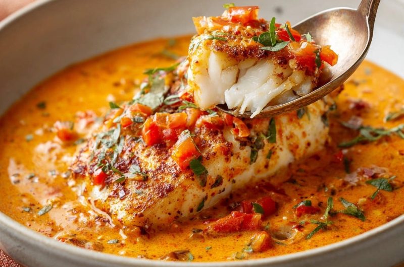 Cremiges Fischfilet in Tomaten-Kräuter-Soße