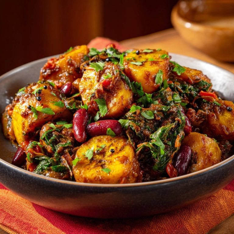 Farbenfroher Kochbananen-Bohnen-Eintopf: Nie wieder matschig!