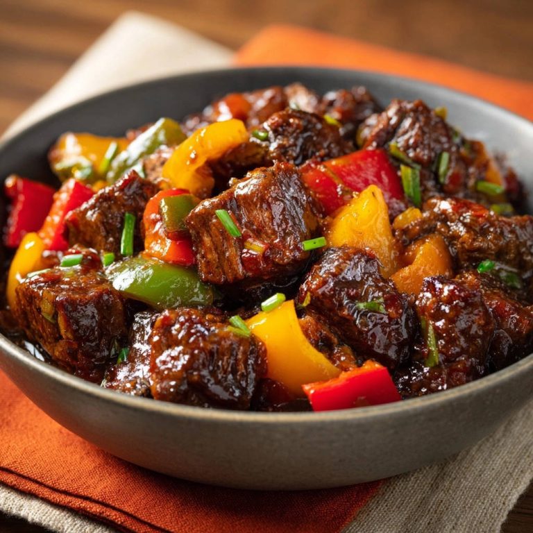 Glasiertes Rindfleisch mit Paprika: Zart wie Butter & unwiderstehlich