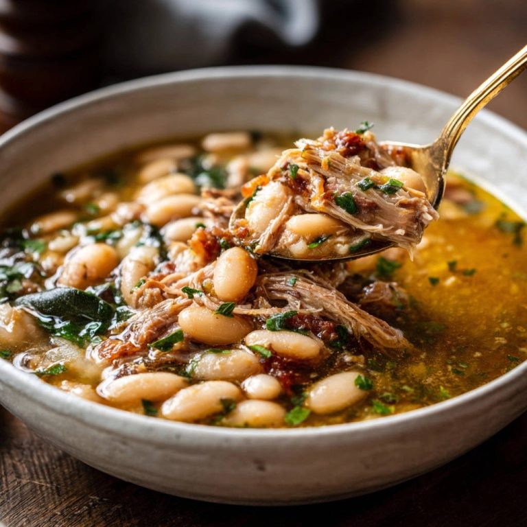 Herzhafter Bohnen-Eintopf mit zartem Pulled Fleisch: Nie wieder trocken!