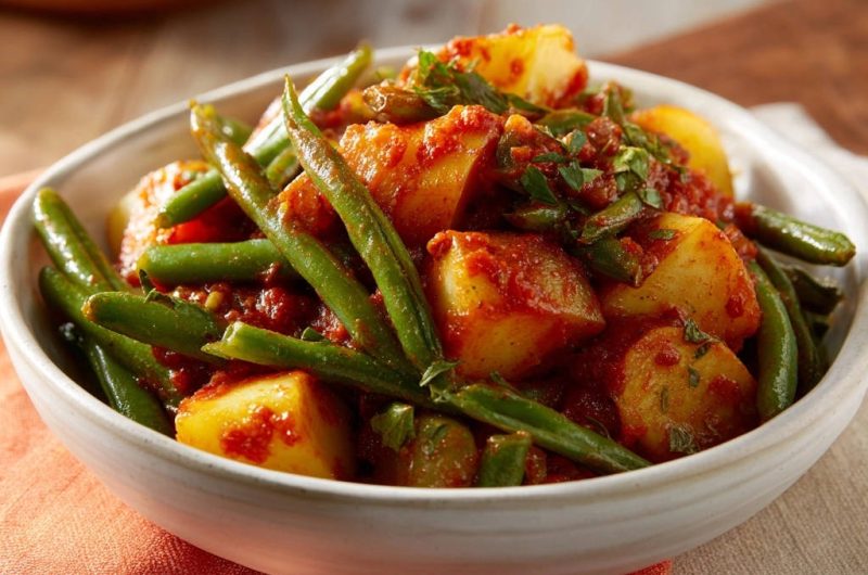 Herzhafter Kartoffel-Bohnen-Eintopf mit Tomaten