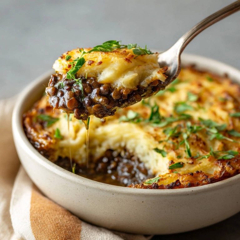 Herzhafter Linsen-Hirtenauflauf: Garantiert sämig & unwiderstehlich fluffig