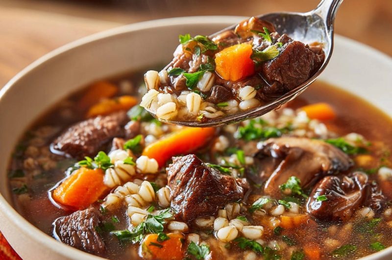 Herzhafter Rindfleisch-Graupen-Eintopf