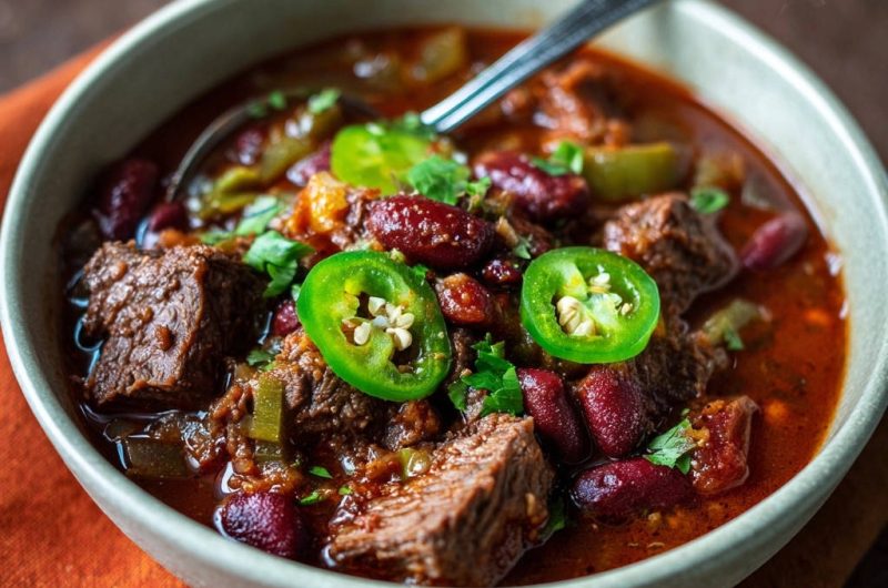 Herzhaftes Rindfleisch Chili