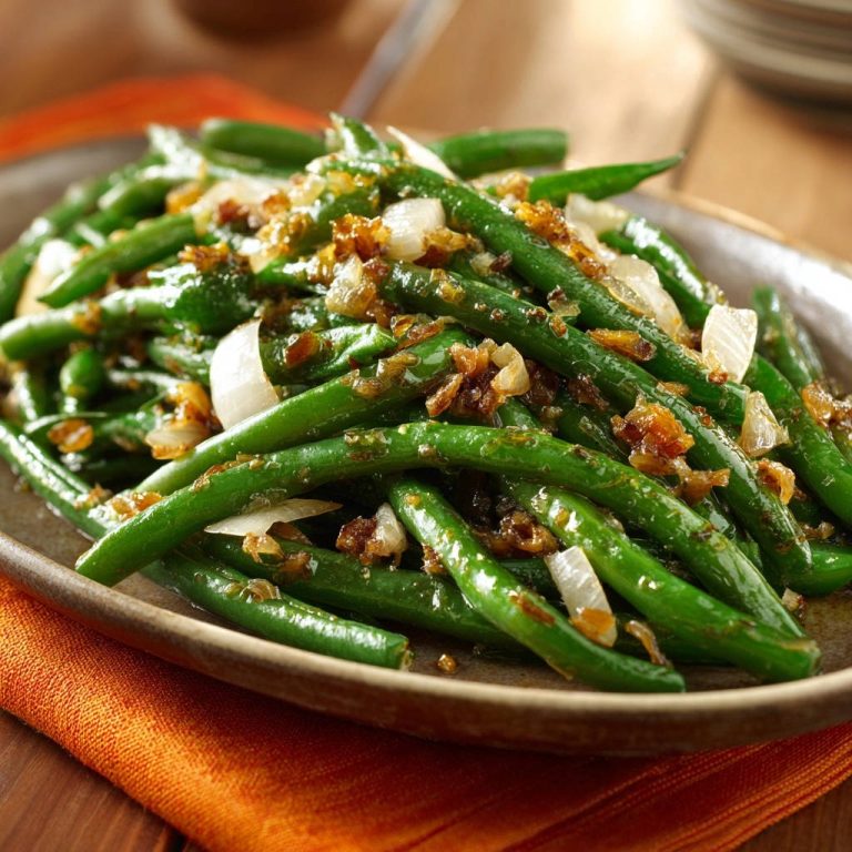 Knackige Grüne Bohnen mit Röstzwiebeln: Perfekt knackig & aromatisch