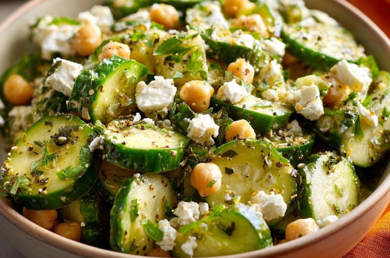 Knackiger Gurken-Kichererbsen-Salat
