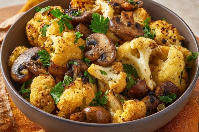 Röstaroma-Blumenkohl & Pilze vom Blech