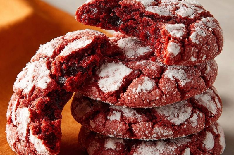Red Velvet Crinkle Cookies