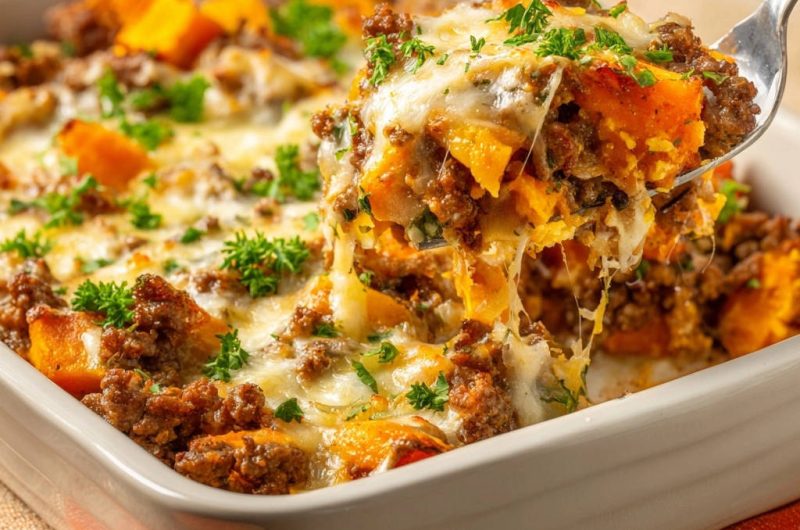 Süßkartoffel-Hackfleisch-Gratin