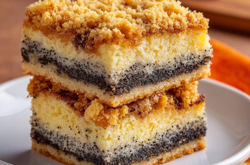 Saftiger Mohn-Streuselkuchen mit Quark