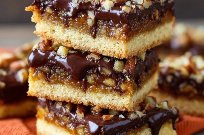 Schoko-Karamell-Nuss-Bars