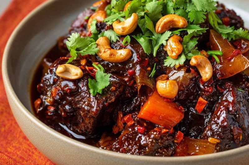 Zart geschmortes Rindfleisch nach asiatischer Art