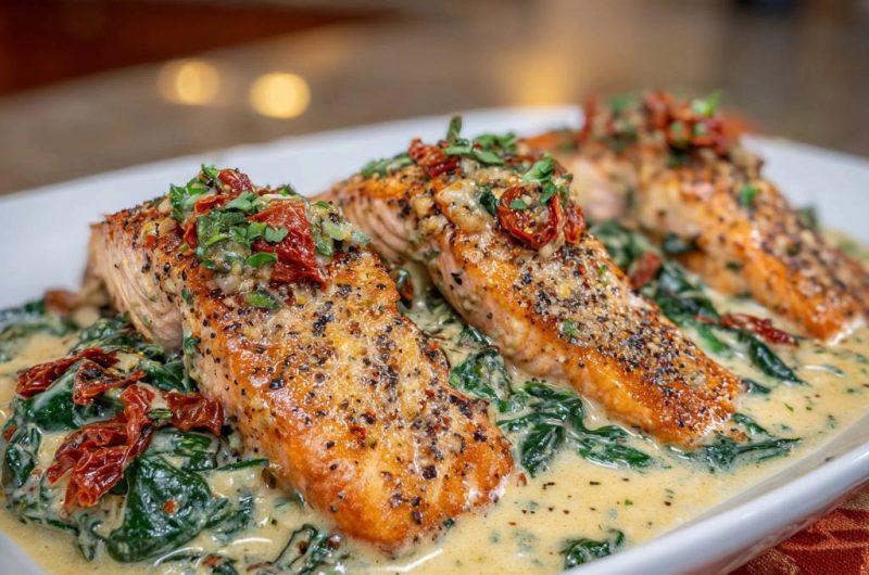 Lachs auf Spinat