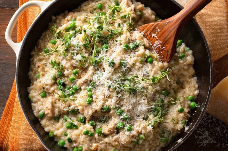 Hähnchen-Erbsen-Risotto