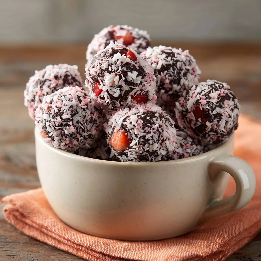 Erdbeer-Schoko-Kugeln ohne Backen