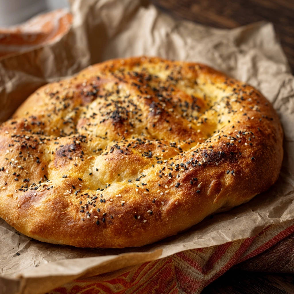 Hausgemachtes Sesam-Fladenbrot