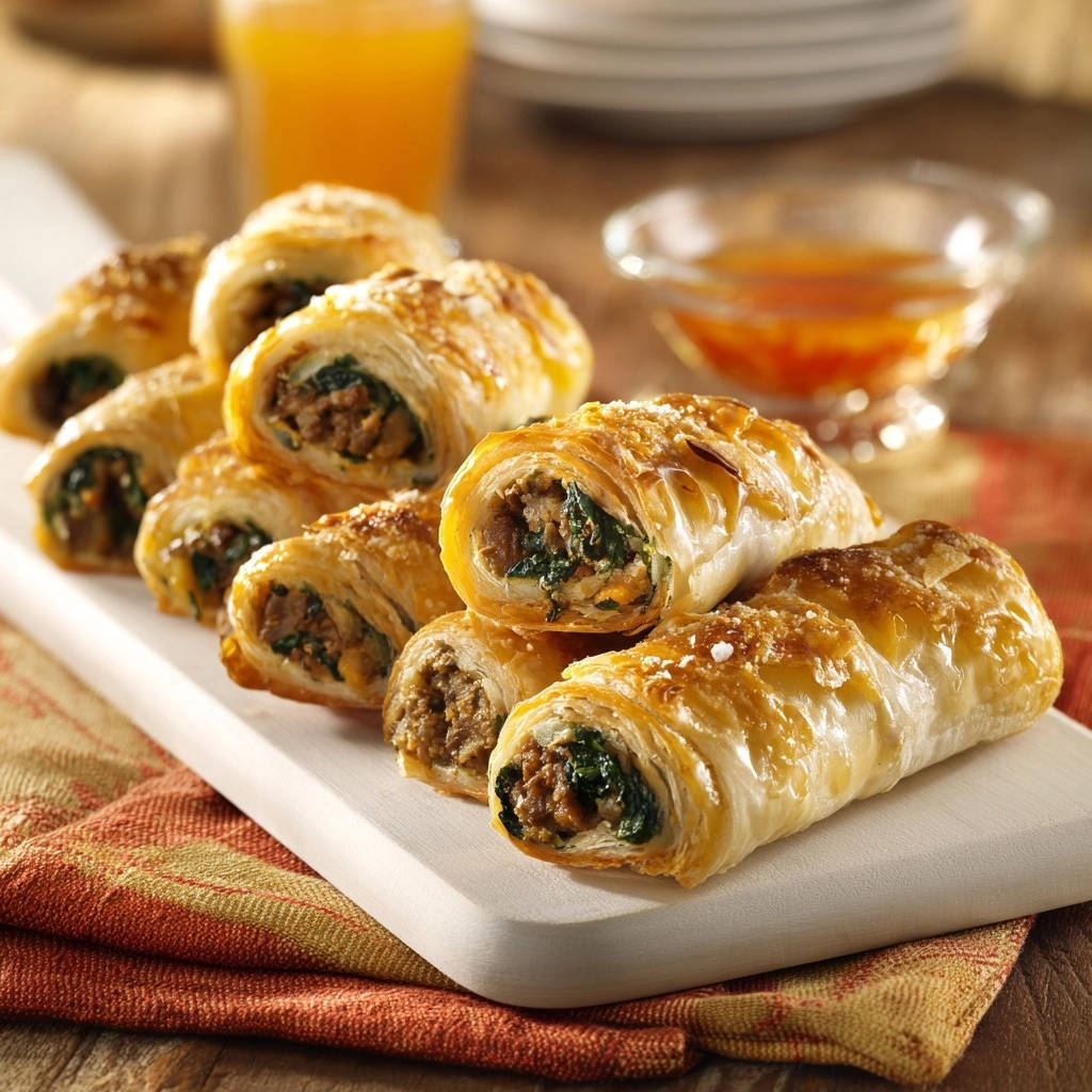 Herzhafte Hackfleisch-Spinat-Röllchen