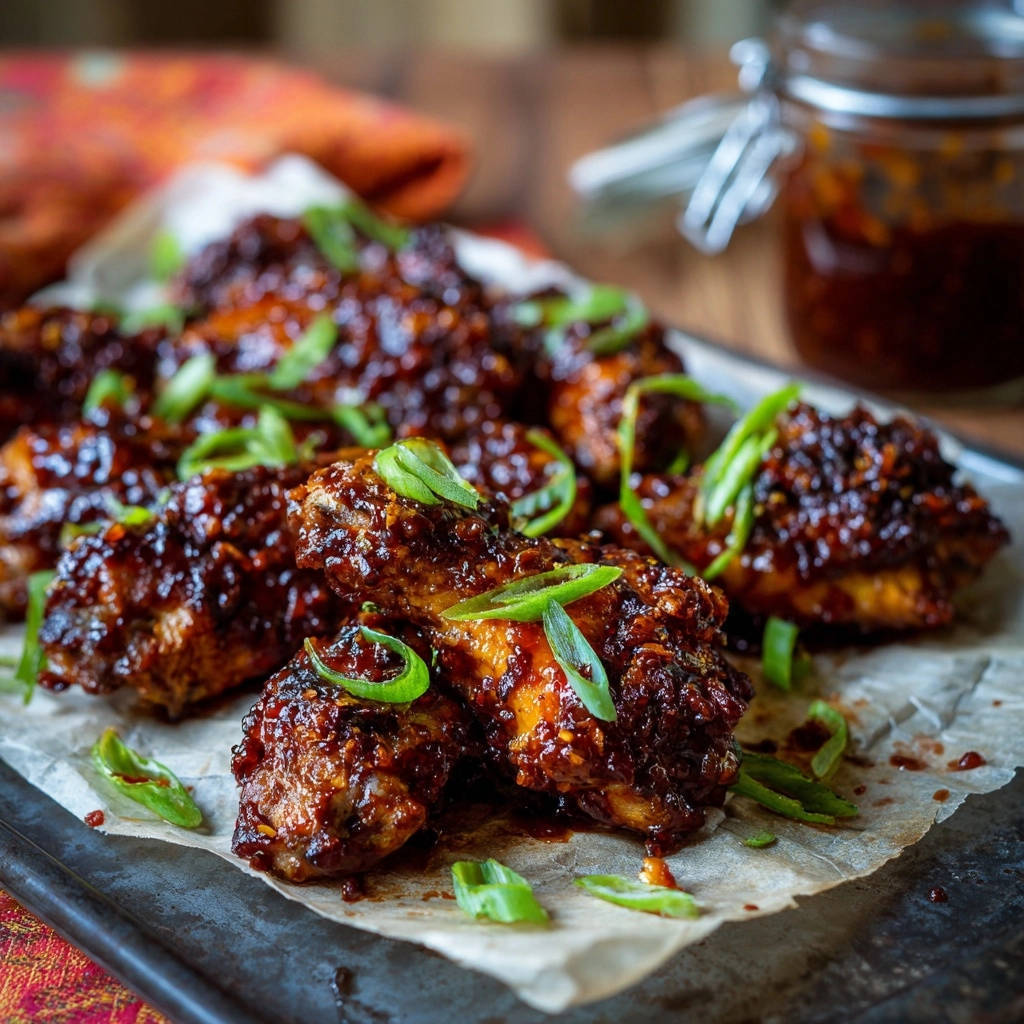 Klebrige Asiatische Hähnchenflügel aus dem Ofen