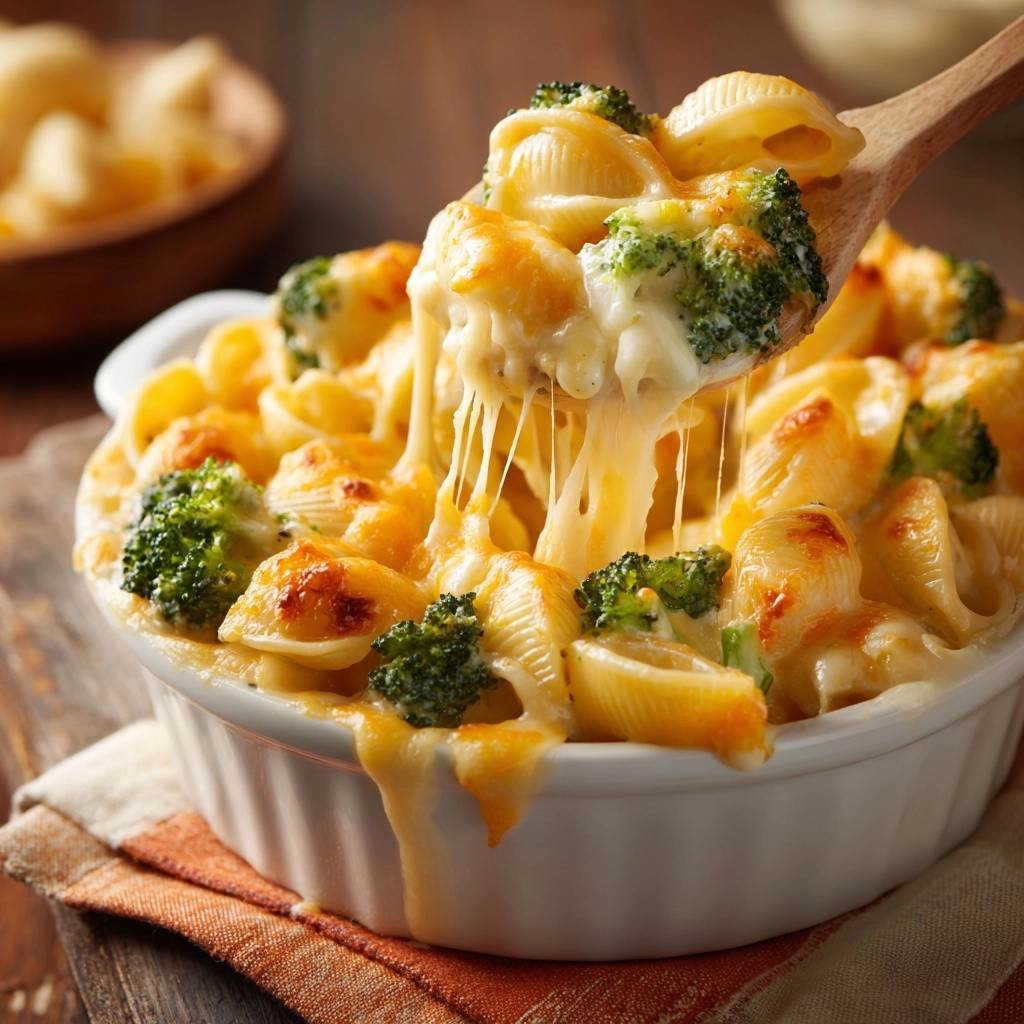 Cremiger Brokkoli-Käse-Nudel-Auflauf