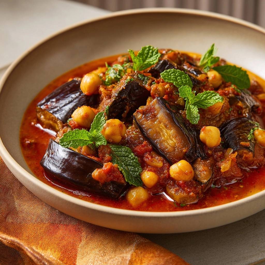 Auberginen-Kichererbsen-Eintopf