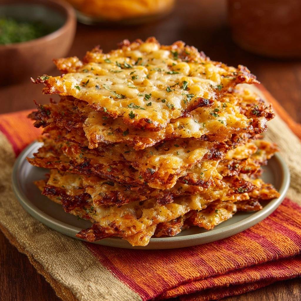 Knusprige Käsechips mit Petersilie