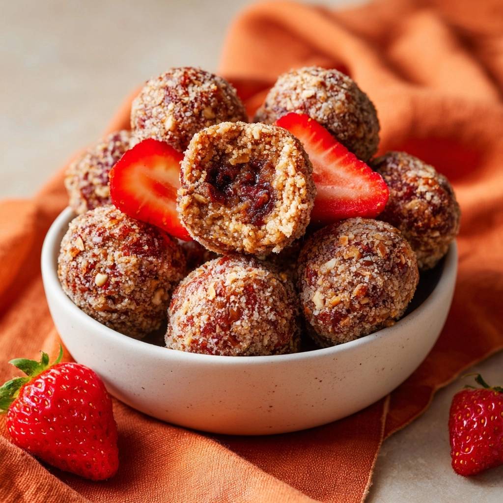 Gefüllte Erdbeer-Nussbällchen (Nie wieder matschige Füllung!)