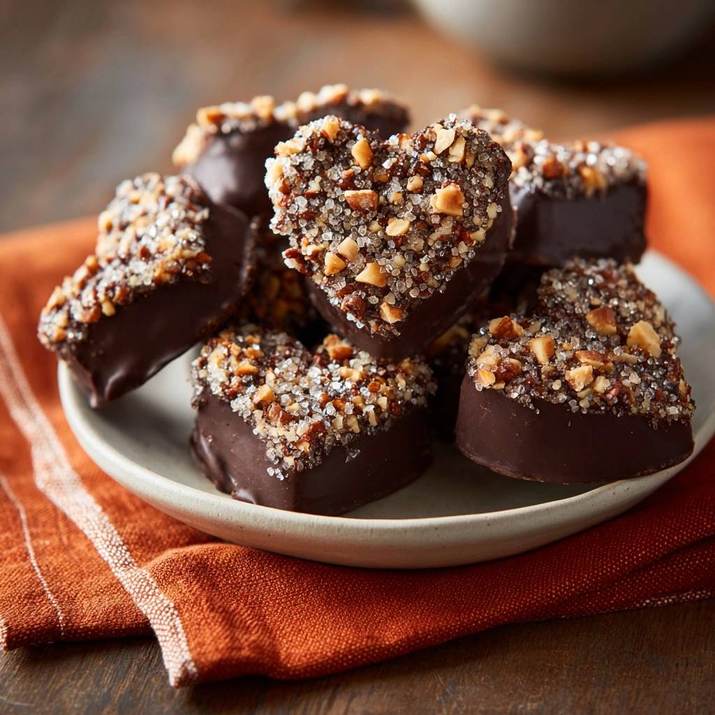 Salzige Schoko-Nuss-Karamell-Herzen (Nie wieder zähes Karamell!)