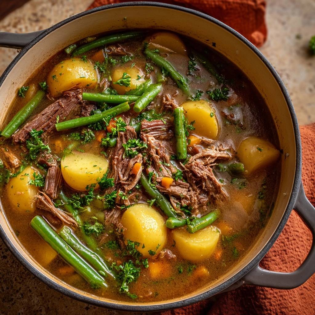 Würziger Rindfleisch-Eintopf mit Kartoffeln & Bohnen