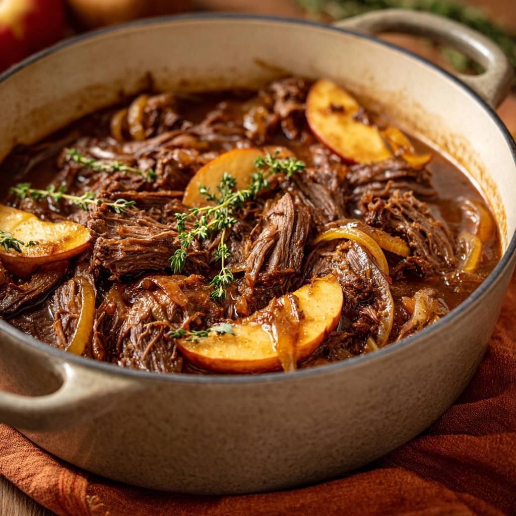 Zartes Apfel-Zwiebel-Rindfleisch