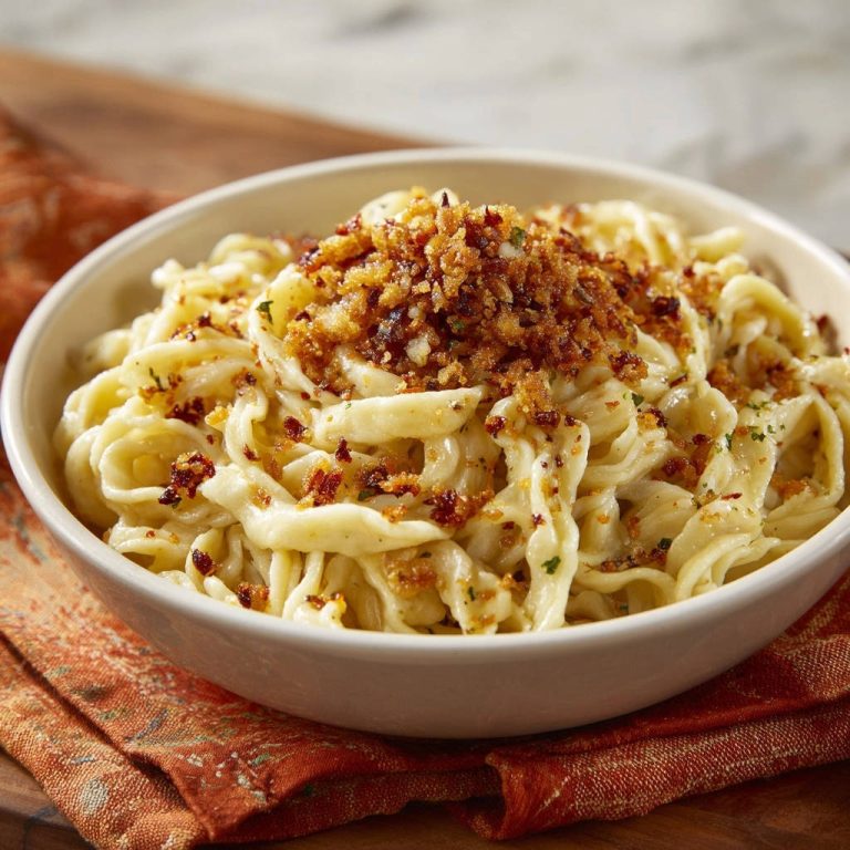 Cremige Bandnudeln mit Knusper-Speckbröseln: Goldbraun & unwiderstehlich