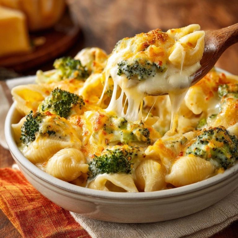 Cremiger Brokkoli-Käse-Nudel-Auflauf – knackig!