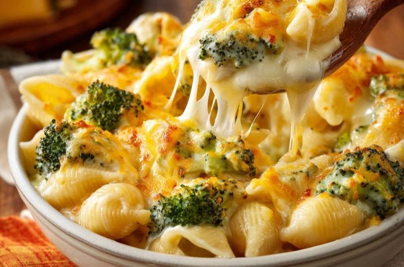 Cremiger Brokkoli-Käse-Nudel-Auflauf
